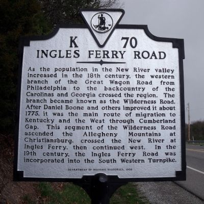 Ingles Ferry Road Marker. Click for full size. Ingles Ferry Road Marker image. Click for full size.