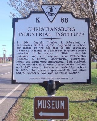 Christiansburg Industrial Institute Marker image. Click for full size.