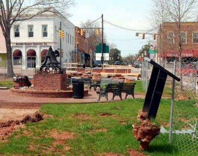 Abbeville Square Marker -<br>During 2011 StreetScape Renovation image. Click for full size.