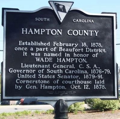 Hampton County Marker. Click for full size. Hampton County Marker image. Click for full size.