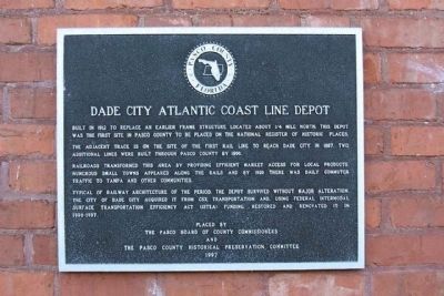 Dade City Atlantic Coast Line Depot Marker image. Click for full size.
