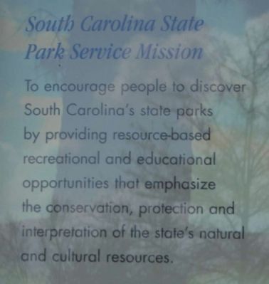 Welcome to Calhoun Falls State Recreation Area Marker -<br>South Carolina State Park Service Mission image. Click for full size.