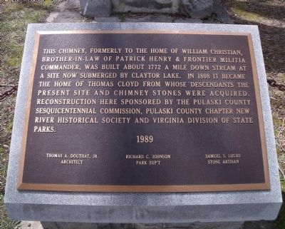 Cloyd's Chimney Marker. Click for full size. Cloyd's Chimney Marker image. Click for full size.