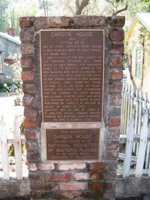 Carson House Marker. Click for full size. Carson House Marker image. Click for full size.