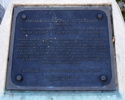 Thomas Barksdale Hutcheson Marker. Click for full size. Thomas Barksdale Hutcheson Marker image. Click for full size.