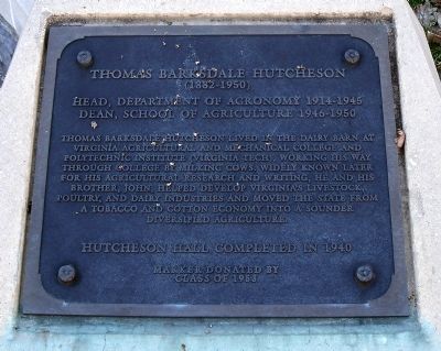 Thomas Barksdale Hutcheson Marker image. Click for full size.