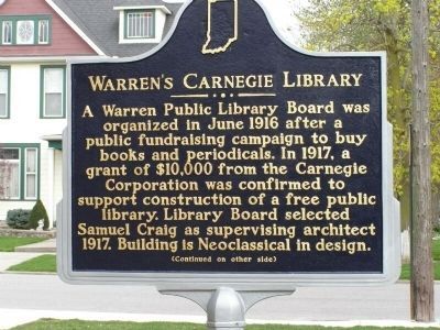 Warren's Carnegie Library Historical Marker