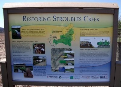 Restoring Stroubles Creek Marker. Click for full size. Restoring Stroubles Creek Marker image. Click for full size.