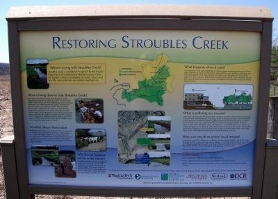 Restoring Stroubles Creek Marker image. Click for full size.