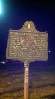 Lt. Charles Moran - USAF Marker. Click for full size. Lt. Charles Moran - USAF Marker image. Click for full size.