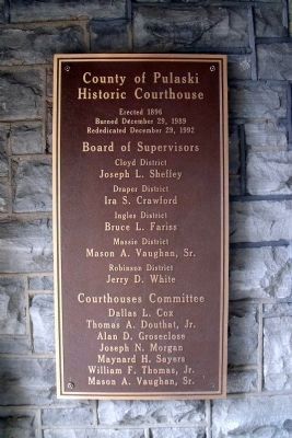 Courthouse Dedication Plaque. Click for full size. Courthouse Dedication Plaque image. Click for full size.