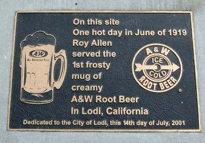 The First A&W Root Beer Marker image. Click for full size.
