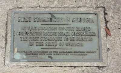 First Synagogue in Georgia Marker image. Click for full size.