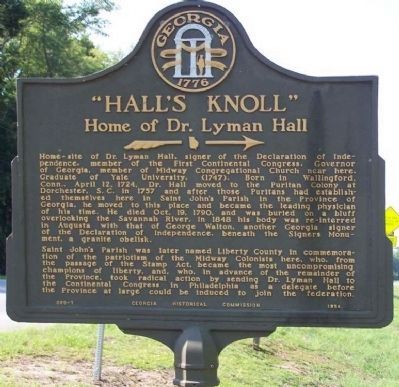 "Hall's Knoll" Marker. Click for full size. "Hall's Knoll" Marker image. Click for full size.