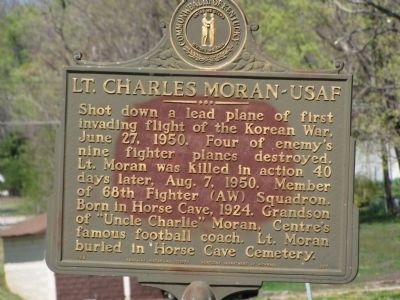 Lt. Charles Moran - USAF Marker. Click for full size. Lt. Charles Moran - USAF Marker image. Click for full size.