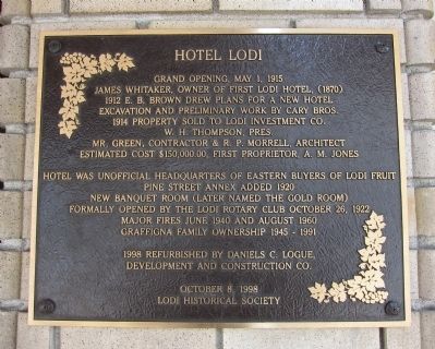 Hotel Lodi Marker image. Click for full size.
