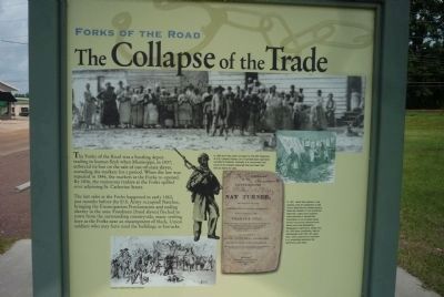 Forks of the Road Historical Site Marker, Panel 3. Click for full size. Forks of the Road Historical Site Marker, Panel 3 image. Click for full size.