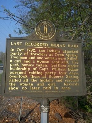 Last Recorded Indian Raid Marker image. Click for full size.