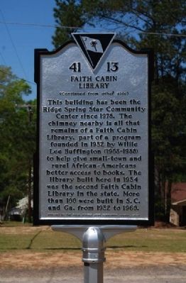 Faith Cabin Library Marker image. Click for full size.