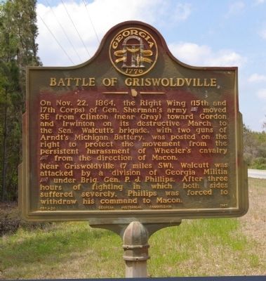 Battle of Griswoldville Marker. Click for full size. Battle of Griswoldville Marker image. Click for full size.