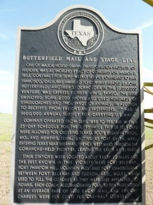 Butterfield Mail and Stage Line Marker image. Click for full size.
