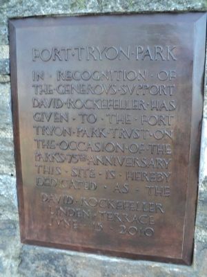 Second Fort Tryon Park Marker. Click for full size. Second Fort Tryon Park Marker image. Click for full size.