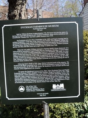 Dyckman Farmhouse Museum Marker image. Click for full size.