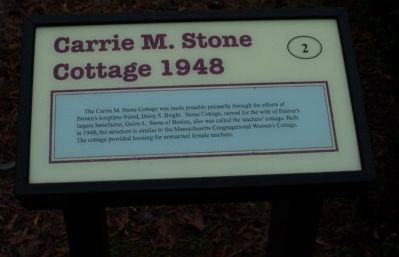 Carrie M. Stone Cottage 1948 Marker. Click for full size. Carrie M. Stone Cottage 1948 Marker image. Click for full size.
