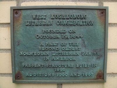 West Koshkonong Lutheran Congregation Marker image. Click for full size.