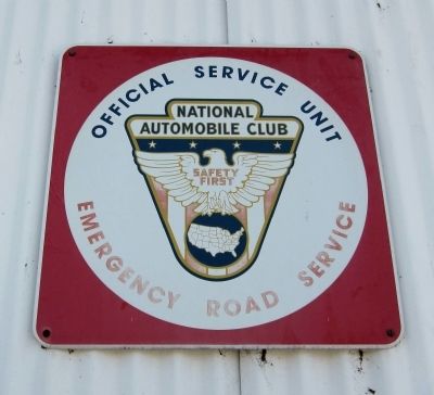 National Autormobile Club Sign (mounted on the garage, above the Pepsi sign and historical marker) image. Click for full size.