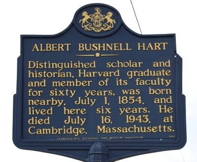 Albert Bushnell Hart Marker. Click for full size. Albert Bushnell Hart Marker image. Click for full size.