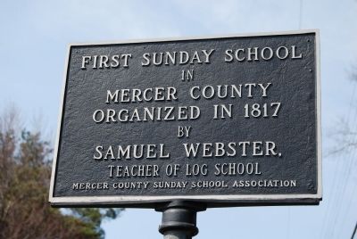 First Sunday School in Mercer County Marker image. Click for full size.