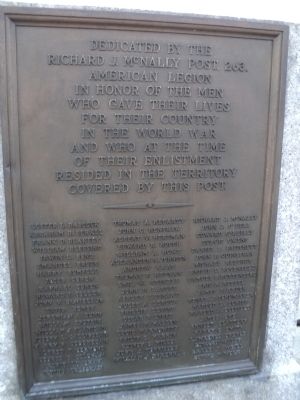 McNally Plaza World War I Memorial Marker image. Click for full size.