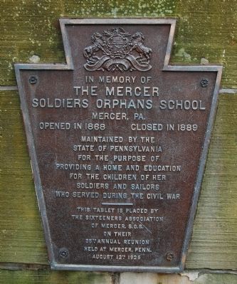 The Mercer Soldiers Orphans School Marker image. Click for full size.
