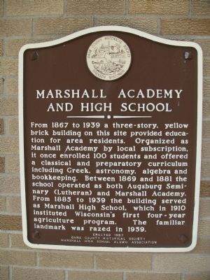 Marshall Academy and High School Marker image. Click for full size.