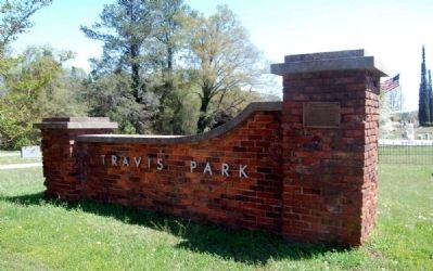 Mr. Philemon B. Waters Marker -<br>Northeast Brick Entrance to Travis Park image. Click for full size.
