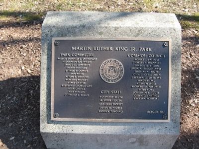 Martin Luther King, Jr. Park Dedication Plaque image. Click for full size.