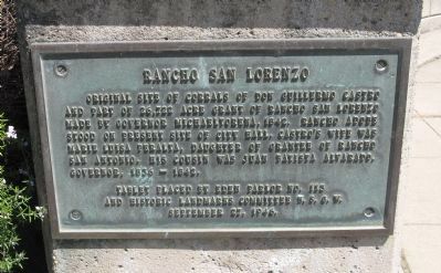 Rancho San Lorenzo Marker image. Click for full size.