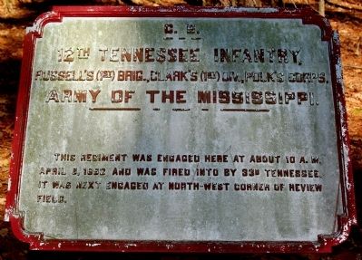 12th Tennessee Infantry Marker. Click for full size. 12th Tennessee Infantry Marker image. Click for full size.