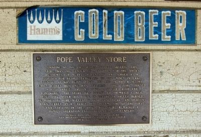 Pope Valley Store Marker. Click for full size. Pope Valley Store Marker image. Click for full size.