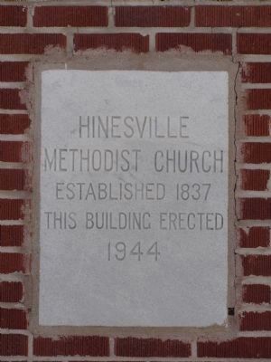 Hinesville Methodist Church Marker. Click for full size. Hinesville Methodist Church Marker image. Click for full size.