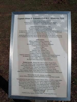 Captain Brian S. Letendre U.S.M.C. Memorial Park image. Click for full size.