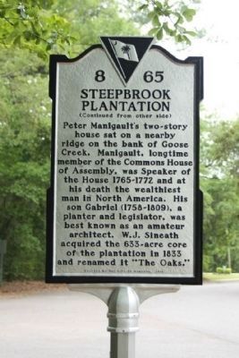 Steepbrook Plantation Marker, reverse side image. Click for full size.