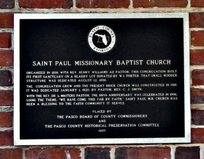 Saint Paul Missionary Baptist Church Marker image. Click for full size.