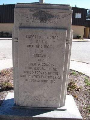 Hinesville and Liberty County World War II Veterans Monument image. Click for full size.