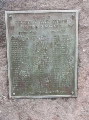 South Coventry Twp. WW II Memorial. Click for full size. South Coventry Twp. WW II Memorial image. Click for full size.