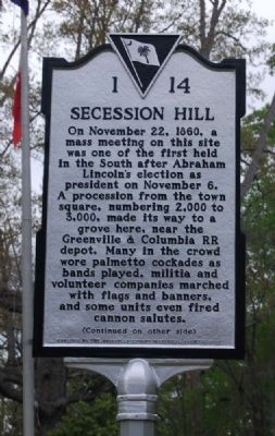 Secession Hill Marker image. Click for full size.