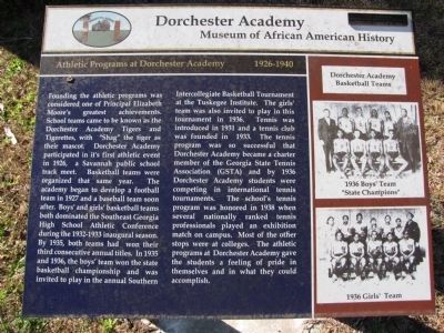 Athletic Programs at Dorchester Academy 1926-1940 Marker image. Click for full size.