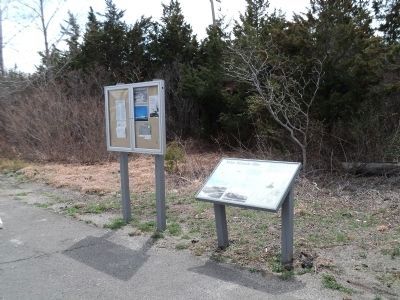 Marker on Sandy Hook. Click for full size. Marker on Sandy Hook image. Click for full size.