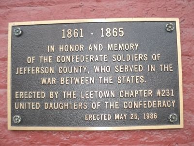 Confederate Soldiers of Jefferson County Marker image. Click for full size.